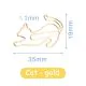 gold paper clips in cat shape, kitten decorative paper clips