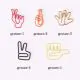 hand gesture shaped paper clips, cute decorative paper clips
