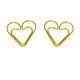gold loving heart shaped paper clips, cute decorative paper clips