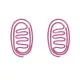 pink shaped paper clips in gut outline, bowel intestine paper clips