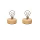 bulb memo clip holder in wooden base 