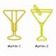 cute martini decorative paper clips, gold shaped paper clips