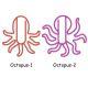 Octopus shaped paper clips, fancy decorative paper clips