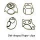 owl decorative paper clips, animal shaped paper clips