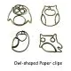 owl decorative paper clips, animal shaped paper clips