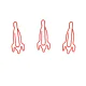 vehicle shaped paper clips in rocket or spaceship outline