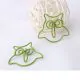 animal shaped paper clips in owl outline, bird paper clips
