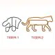 animal shaped paper clips in tiger head outline