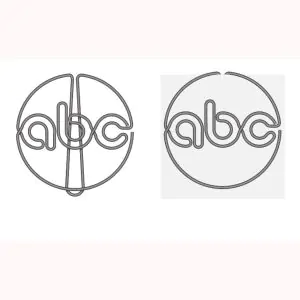 abc logo paper clips, custom paper clips