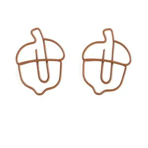 fruit shaped paper clips in acorn outline