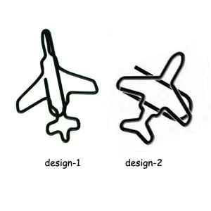 aeroplane jet shaped paper clips, airplane decorative paper clips