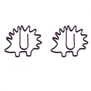 hedgehog decorative paper clips, animal shaped paper clips