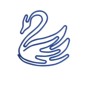 blue swan decorative paper clips, animal shaped paper clips