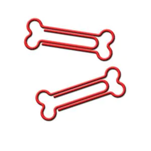 red bone paper clips, decorative paper clips