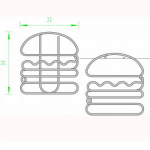 burger shaped paper clips, gold decorative paper clips