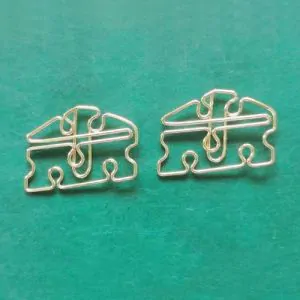 gold cheese wedge decorative paper clips, fancy shaped paper clips