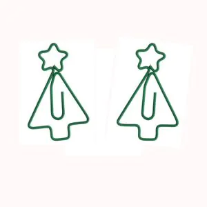 Christmas tree shaped paper clips, plant decorative paper clips