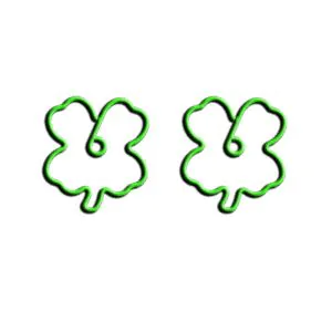 cute clover decorative paper clips, fun shaped paper clips