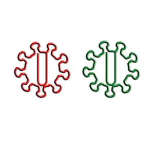 covid shaped paper clips, covid decorative paper clips