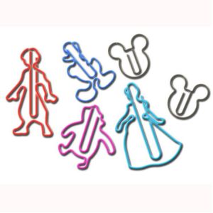 fancy shaped paper clips in cartoon character outline