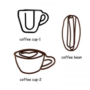 custom offee cup paper clips, expresso cup, coffee bean decorative paper clips