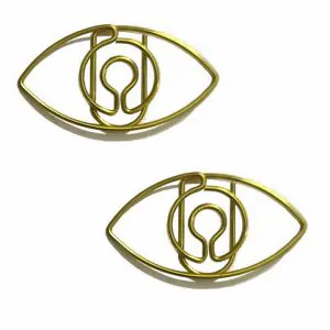 eye decorative paper clips, gold shaped paper clips