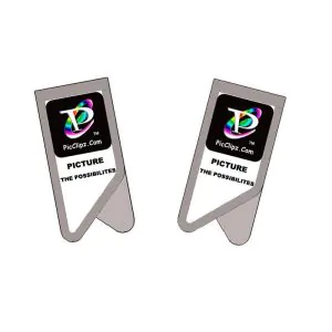 logo printed stainless steel paper clips, flat metal paper clips, 