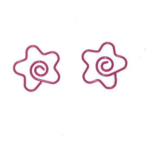 fun flower shaped paper clips, peach blossom decorative paper clips