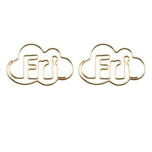 Fri shaped paper clips, gold decorative paper clips