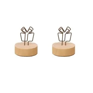 antique gift box memo clip holders in wooden base