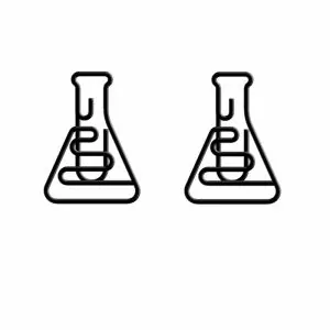 flask decorative paper clips,  chemistry & lab themed paperclips