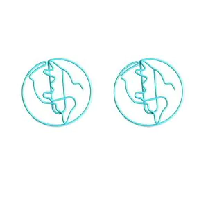 globe decorative paper clips, earth shaped paper clips