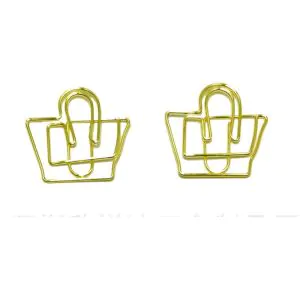 gold handbag shaped paper clips, fancy decorative paper clips