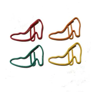 high-heeled shoes shaped paper clips, shoe decorative paper clips,