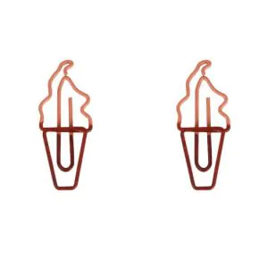 promotional paper clips in the outline of ice cream
