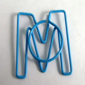 letter M decorative paper clips, fun shaped paper clips