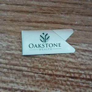 logo printed flat paper clips, stainless steel promotional paper clips