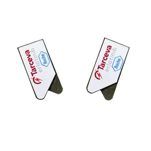 logo promotional paper clips, printed flat metal paper clips