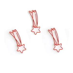 meteor decorative paper clips, shooting star shaped paper clips