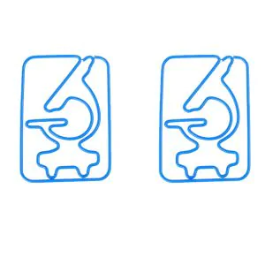 shaped paper clips in microscope outline, lab facility paper clips