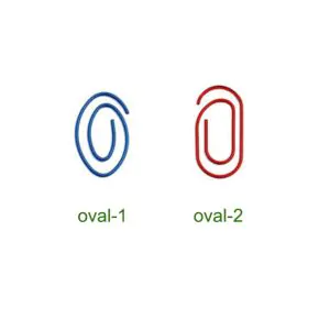 geometry paper clips in oval shapes