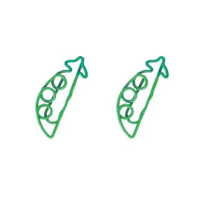 cute peasecod shaped paper clips, pea pod decorative paper clips