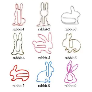 cute rabbit decorative paper clips, animal shaped paper clips