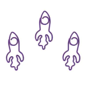rocket shaped paper clips, cute decorative paper clips