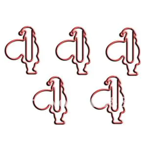 Santa Claus shaped paper clips, decorative paper clips