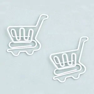 shopping cart shaped paper clips, cute decorative paper clips