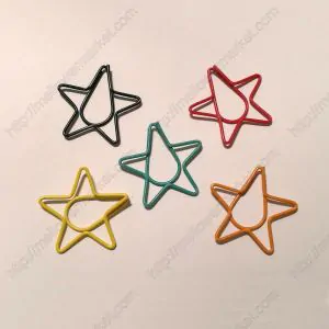 star shaped paper clips, pentacle decorative paper clips