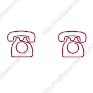 telephone decorative paper clips, phone shaped paper clips