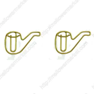 shaped paper clips in the outline of tobacco pipe