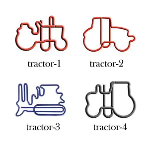 tractor decorative paper clips, fun shaped paper clips